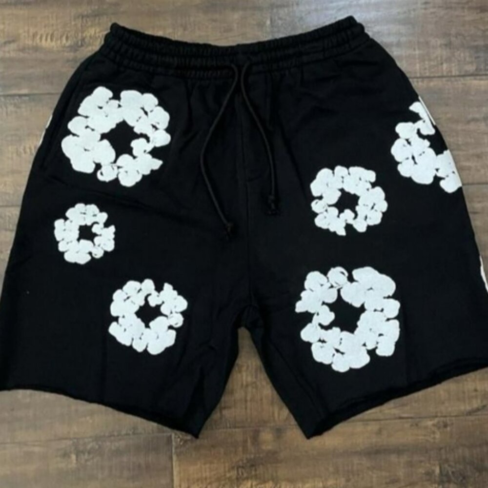 Denim Tears Cotton Wreath Shorts Black